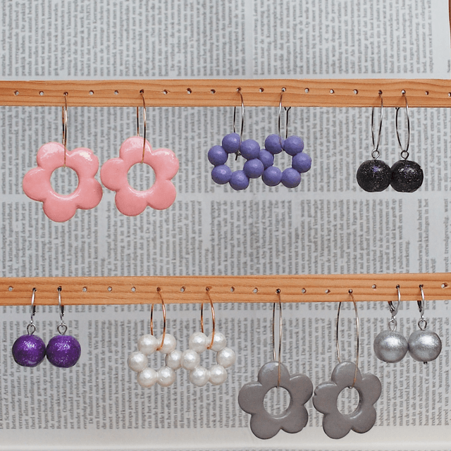 FLOWER POWER HOOP EARRINGS SMALL